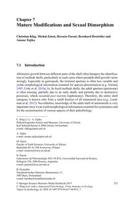 Mature Modifications and Sexual Dimorphism