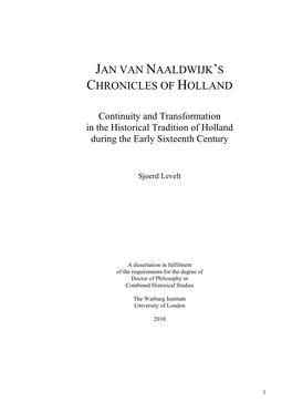Jan Van Naaldwijk's Chronicles of Holland