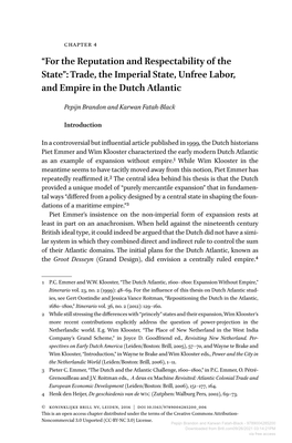 Trade, the Imperial State, Unfree Labor, and Empire in the Dutch Atlantic