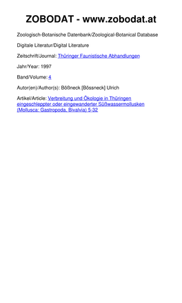 Thür. Faun. Abhandlungen IV 1997 S. 5 - 32