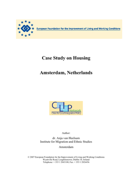 Amsterdam Case Study on Housing