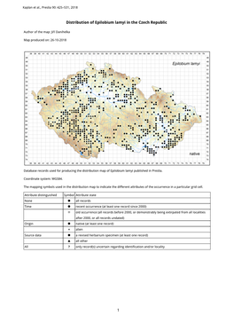 1 Distribution of Epilobium Lamyi in the Czech Republic