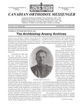 Canadian Orthodox Messenger