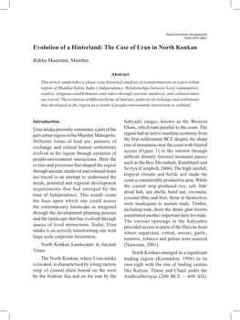 Evolution of a Hinterland: the Case of Uran in North Konkan