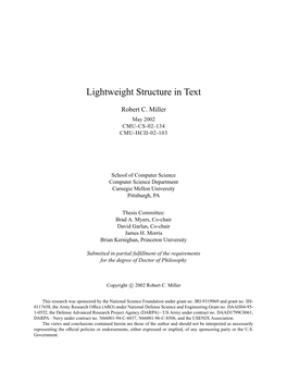 Lightweight Structure in Text