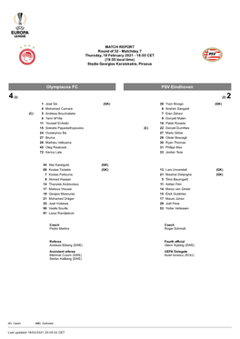 Olympiacos FC PSV Eindhoven