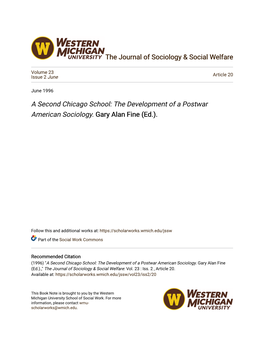 The Development of a Postwar American Sociology. Gary Alan Fine (Ed.)