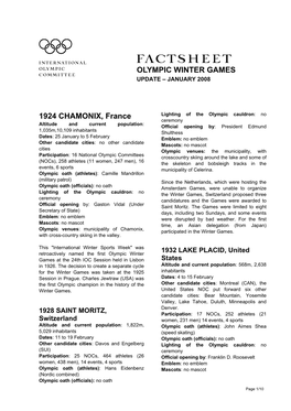 OLYMPIC WINTER GAMES 1924 CHAMONIX, France