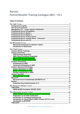 Nitroxis Partner Training Catalogue-4.1