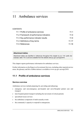 Chapter 11 Ambulance Services