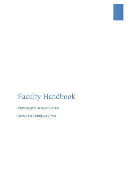 Faculty Handbook