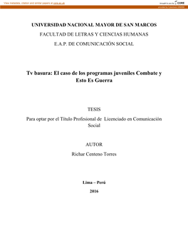 Tv Basura: El Caso De Los Programas Juveniles Combate Y Esto Es Guerra