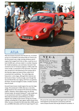 Atla Was Jacques Durand’S First Full Size Car, Or at Least As Far As Is Recorded in the History Files on French Cars