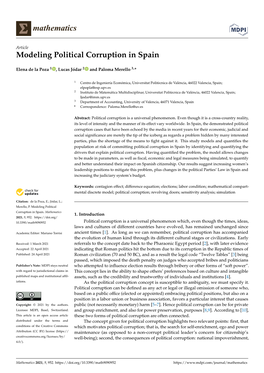 Modeling Political Corruption in Spain