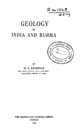 Geology of India and Burma