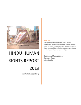 Hindu Human Rights Report 2019 Covers Violations of Human Rights of Hindus in India