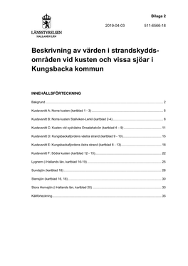 Områden Vid Kusten Och Vissa Sjöar I Kungsbacka Kommun