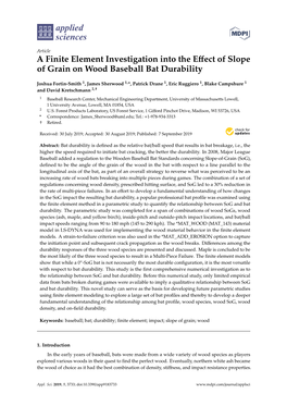 A Finite Element Investigation Into the Effect of Slope of Grain on Wood