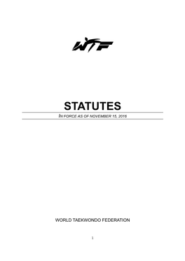 Statutes in Force As of November 15, 2016