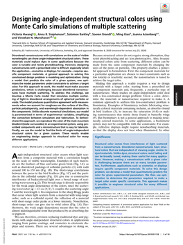 Designing Angle-Independent Structural Colors Using Monte Carlo