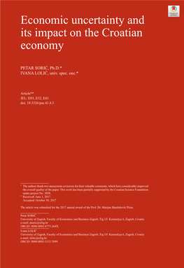 Economic Uncertainty and Its Impact on the Croatian Economy
