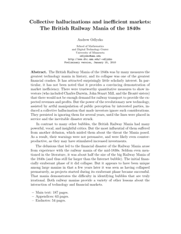 The British Railway Mania of the 1840S