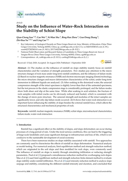 Study on the Influence of Water–Rock Interaction on The