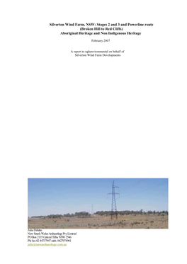 Silverton Wind Farm, NSW: Stages 2 and 3 and Powerline Route (Broken Hill to Red Cliffs) Aboriginal Heritage and Non Indigenous Heritage