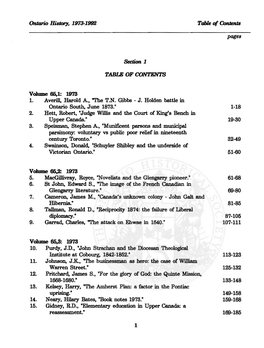 Table of Contents 1973-1992