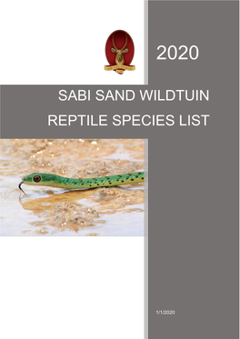 SSW Reptile Species List