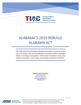 Alabama's 2019 Rebuild Alabama