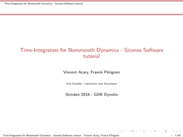 Time-Integrators for Nonsmooth Dynamics - Siconos Software Tutorial