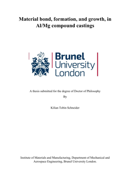 Material Bond, Formation, and Growth, in Al/Mg Compound Castings