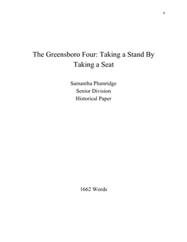 The Greensboro Four: Taking a Stand by Taking a Seat