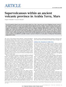 Supervolcanoes Within an Ancient Volcanic Province in Arabia Terra, Mars