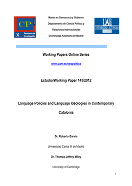 Working Papers Online Series