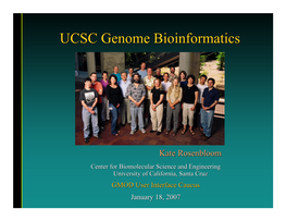 UCSC Genome Bioinformatics