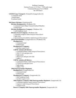 Stolberg Campaign German Forces V1.3 (1 Hex = 1200 Yards Map) Command Decision Test of Battle by Jeff Glasco