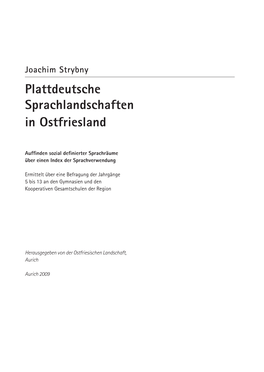 Plattdeutsche Sprachlandschaften in Ostfriesland