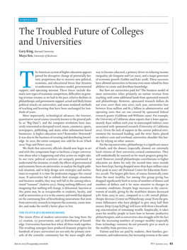 The Troubled Future of Colleges and Universities