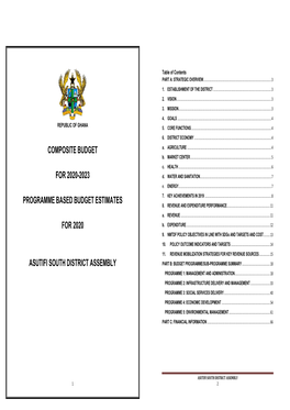 Asutifi South District Assembly Part B: Budget Programme/Sub-Programme Summary