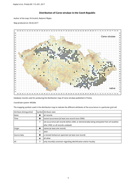 1 Distribution of Carex Otrubae in the Czech Republic