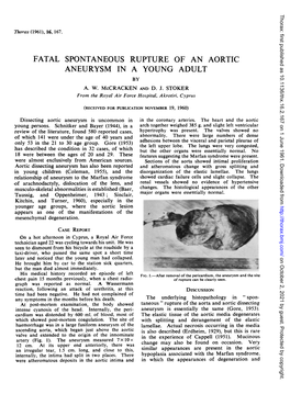 Fatal Spontaneous Rupture of an Aortic Aneurysm in a Young Adult by A