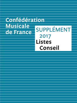 CMF Supplément 2017 Listes Conseil