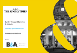 Sunday Times and Behaviour & Attitudes January Opinion Poll 2020