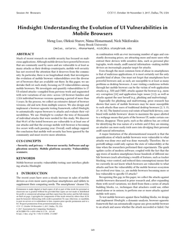 Understanding the Evolution of UI Vulnerabilities in Mobile Browsers