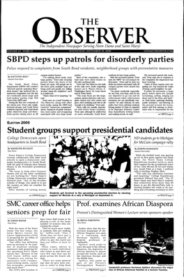 SBPD~ Steps up Patrols for Disorderly Parties Student Groups