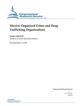 Organized Crime and Drug Trafficking Organizations