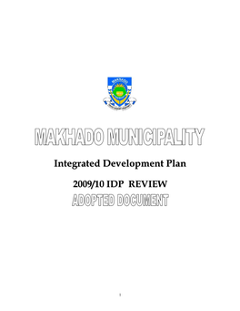 Integrated Development Plan 2009/10 IDP REVIEW