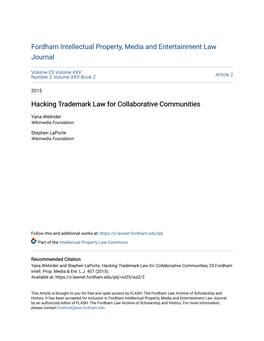 Hacking Trademark Law for Collaborative Communities